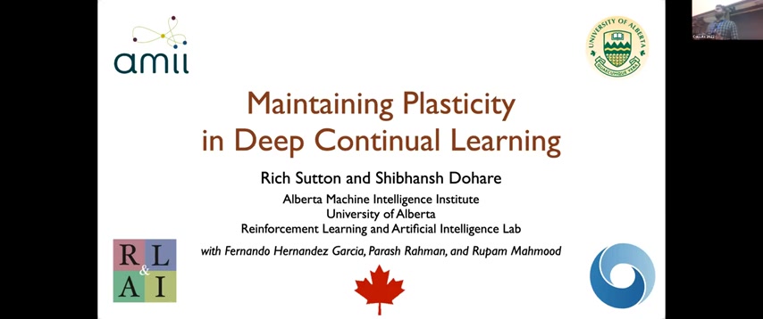 报告开场标题页：Maintaining Plasticity in Deep Continual Learning。