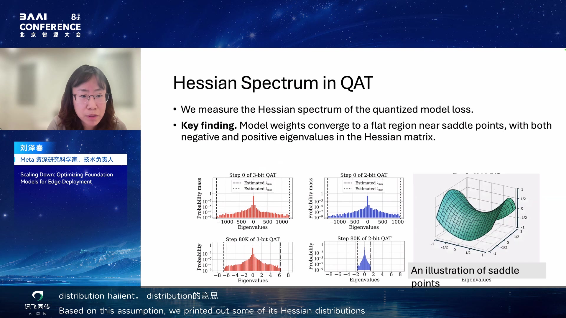 QAT 的 Hessian spectrum 与 saddle/flat region