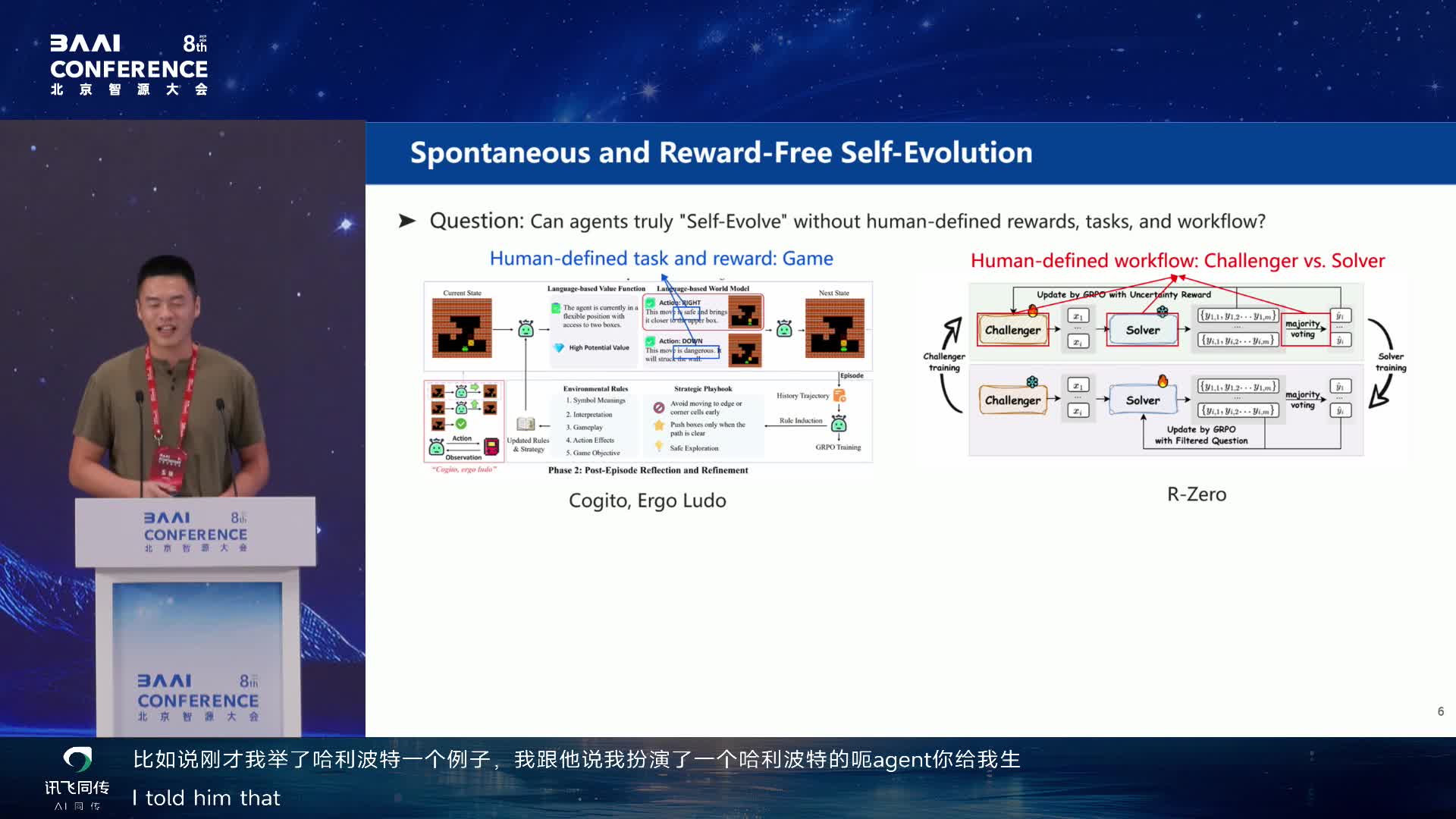 Spontaneous and Reward-Free Self-Evolution